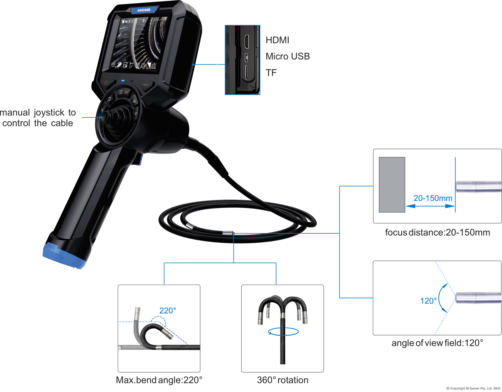 Manual 360° Swivel Endoscope